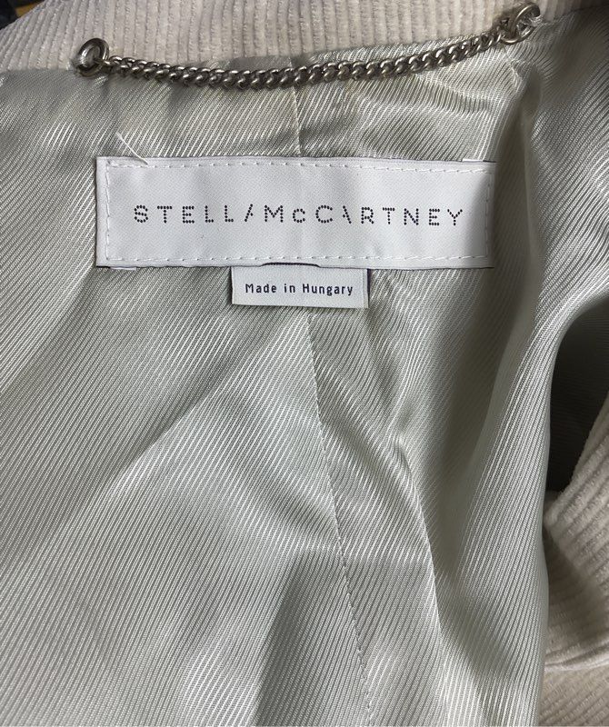 Stella McCartney Ribbed Cotton Blend Single Button Jacket Ivory 40