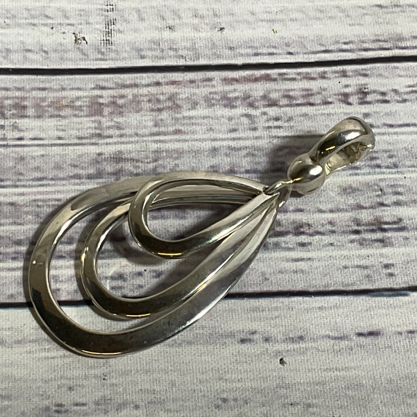 JOSEPH ESPOSITO (ESPO SIG) Sterling Multi Layer Teardrop 2.75" Pendant- 18.67g