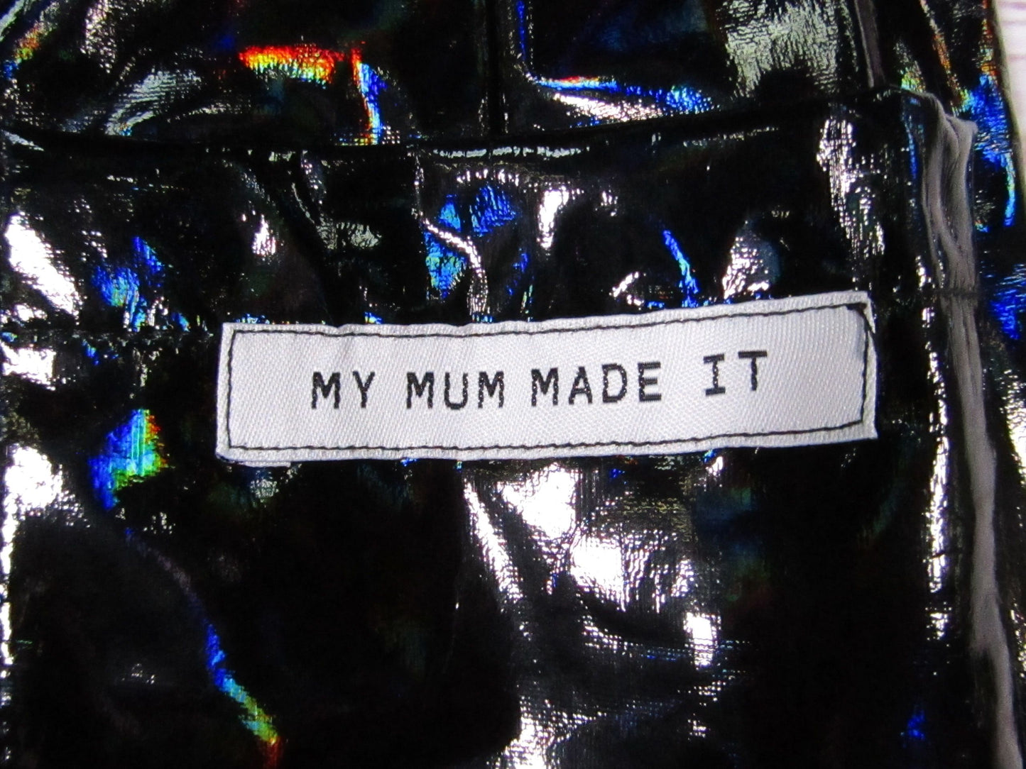 My Mum Made These Women's Black Holographic Faux Leather Pants Size XS