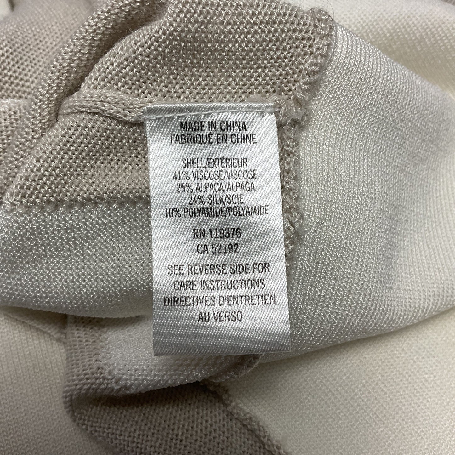 Helmut Lang Viscose Alpaca Silk Blend Beige White Sweater - Size M