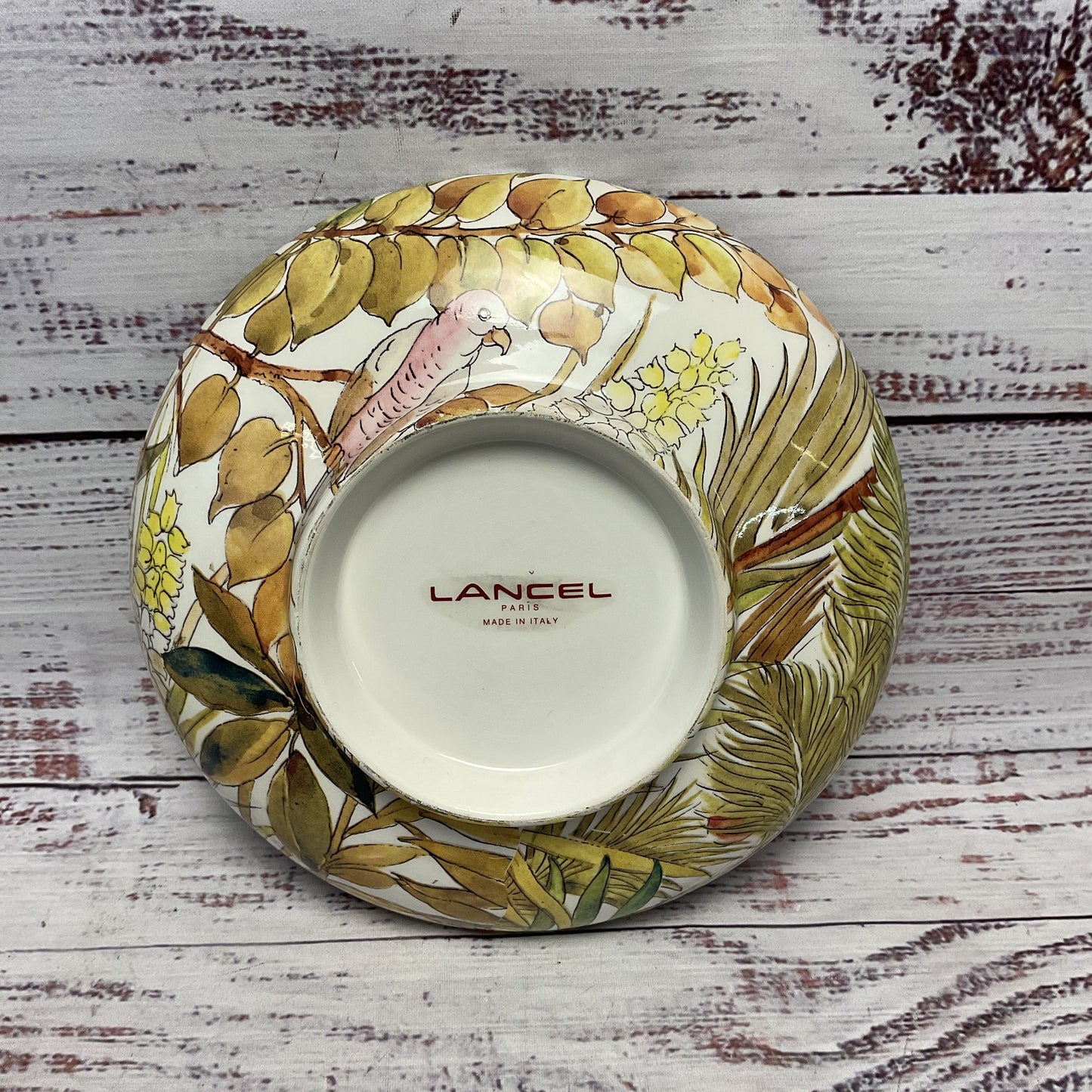 Lancel Paris Porcelain Floral Plant Leaves Print Porcelain 7" Dish