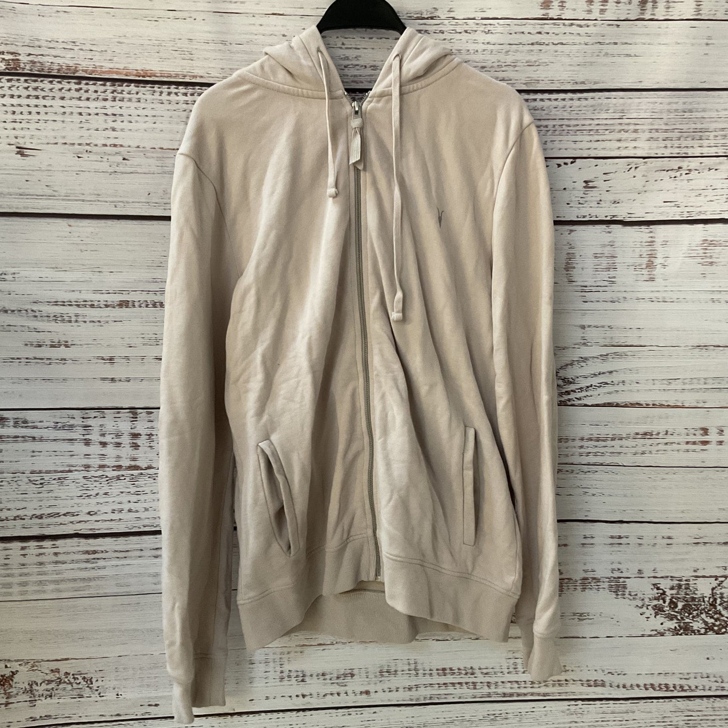 ALL SAINTS Women's Taupe Zip Up Hoodie - SZ L