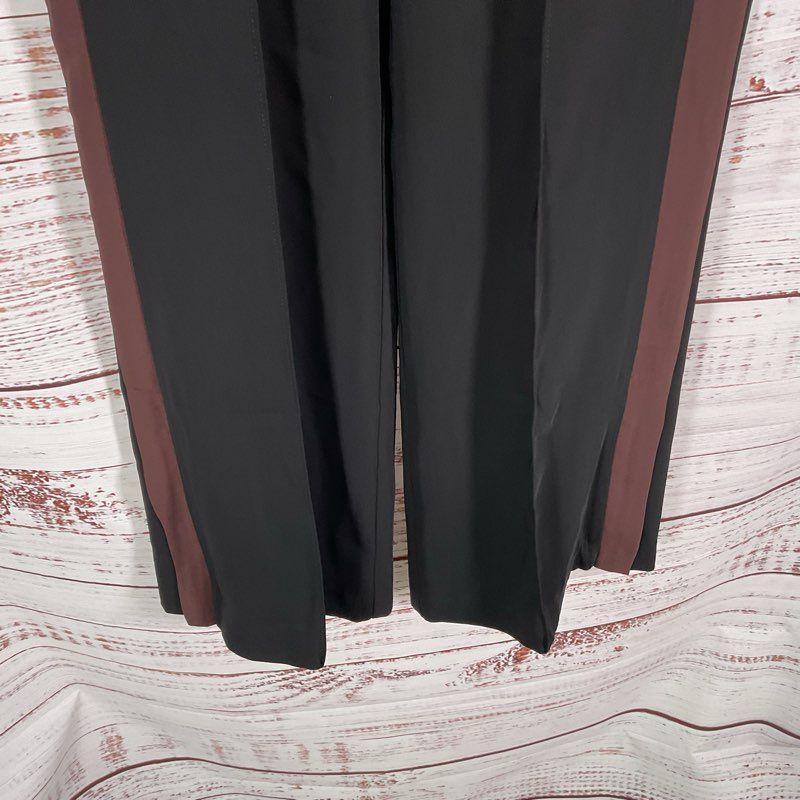 NWT Madewell Black & Brown Side Stripe Pull On Track Pants - Size M