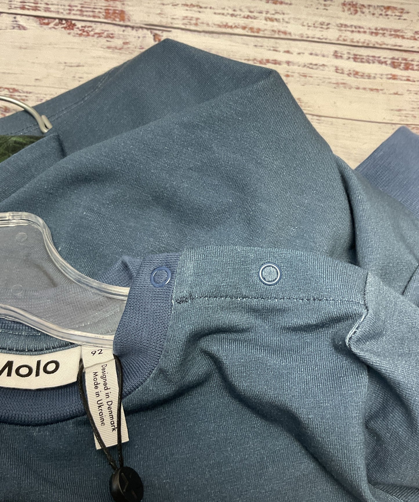 Molo Blue Weiner Dog Print Snap Button Closure Shoulder Baby Shirt - Size 2Y New
