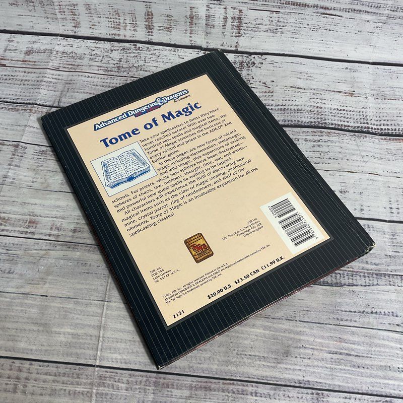 VTG. Advanced Dungeons & Dragons 1991 2nd Edition Tome Of Magic 2121