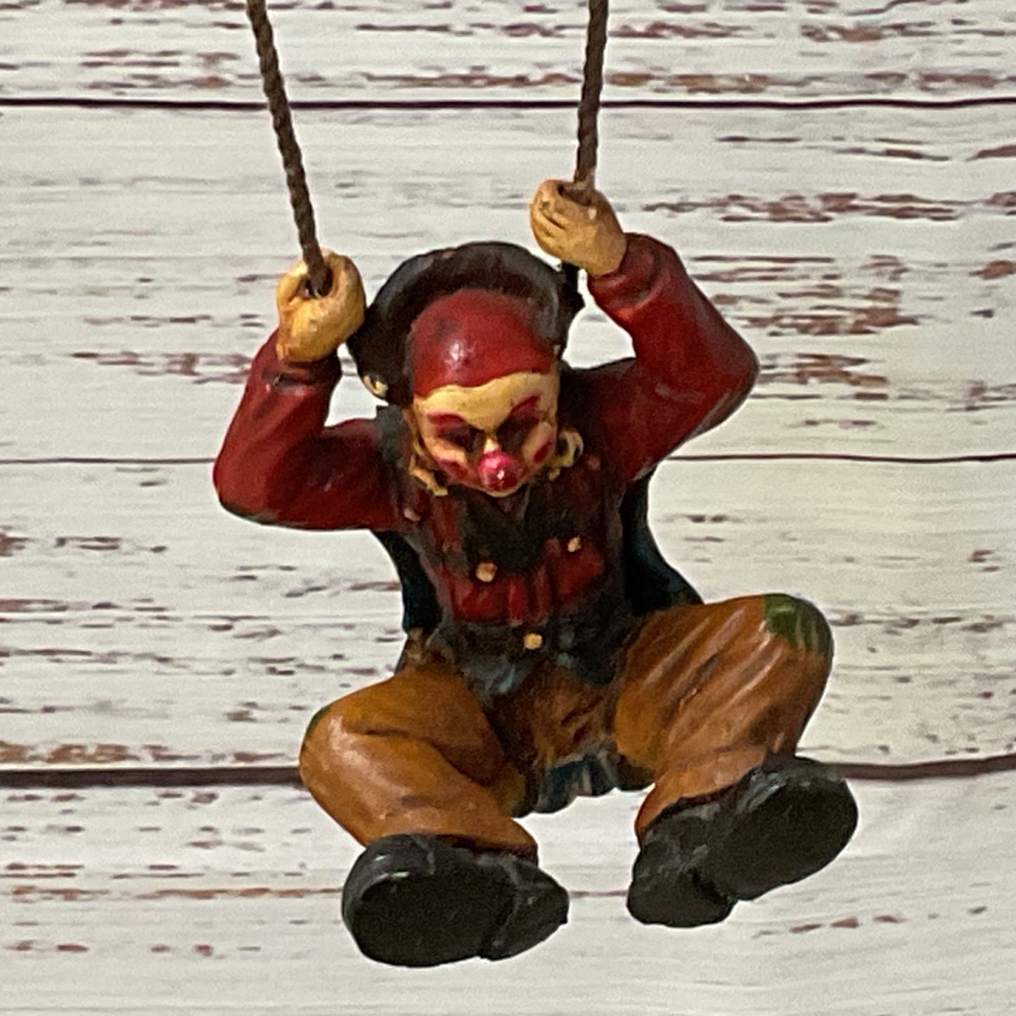 VTG. ALLAN AGOHAB Hand Painted Parachute Hanging Clown - 12"