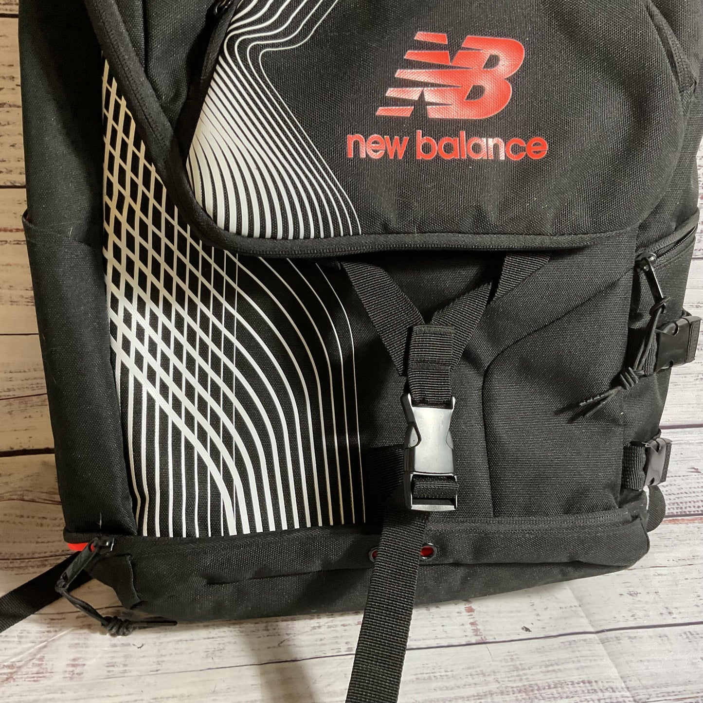 NEW BALANCE Black with Neon Orange Accent Flap Backpack- GREAT CONDITION