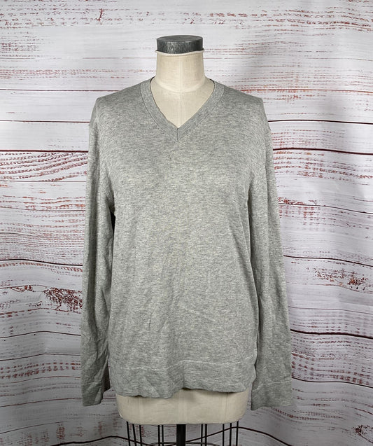 Theory Leiman Daylight V-Neck Sweater Aluminum L