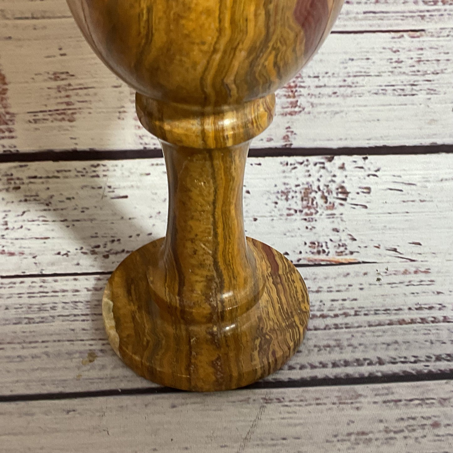 VTG. Marble Onyx 7.75" Stone Goblet