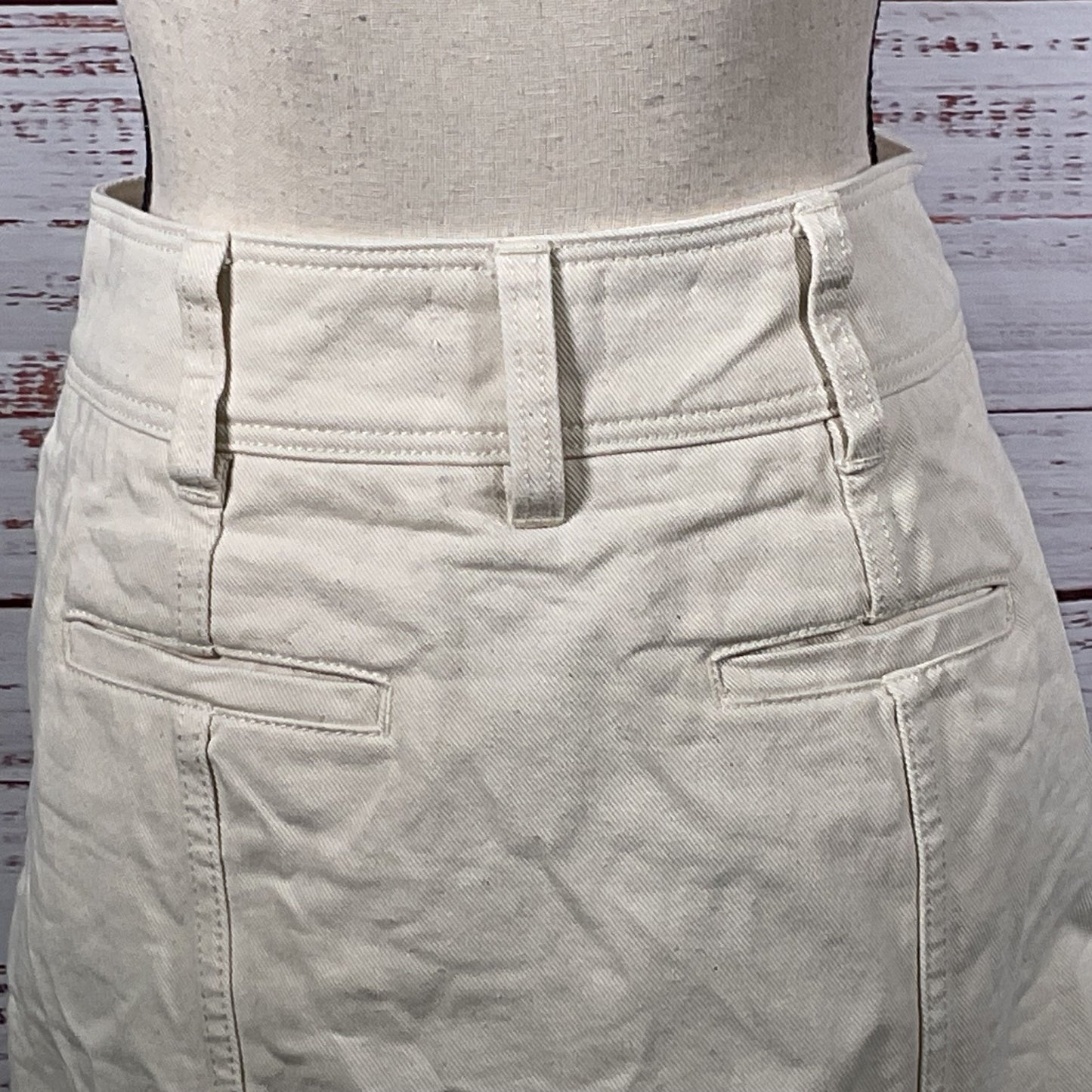 SEZANE Denim Women's Off White Denim Button Down Skirt- SZ 36