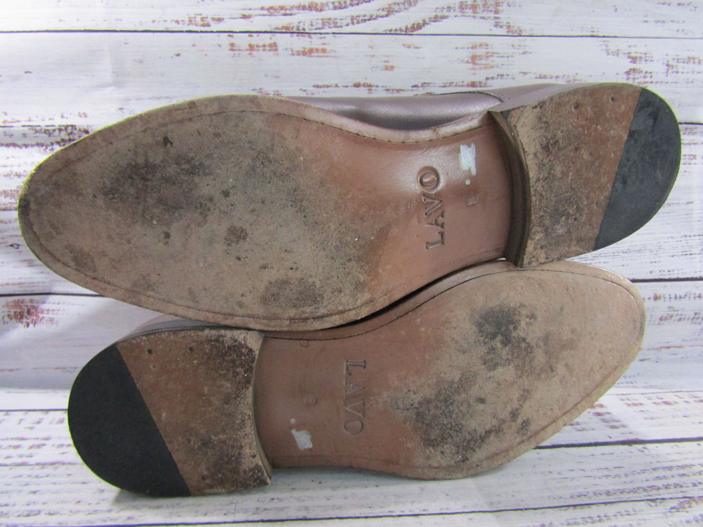 Lavo Men's Brown Leather Cap Toe Double Monk Strap Loafers Size 8