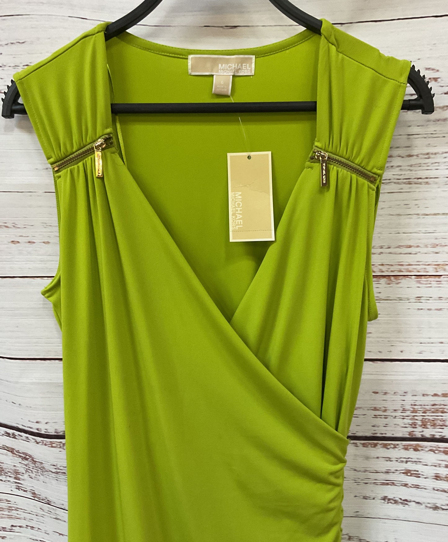 Michael Kors Women's Fresh Lime Green Sleeveless Dress Size 6