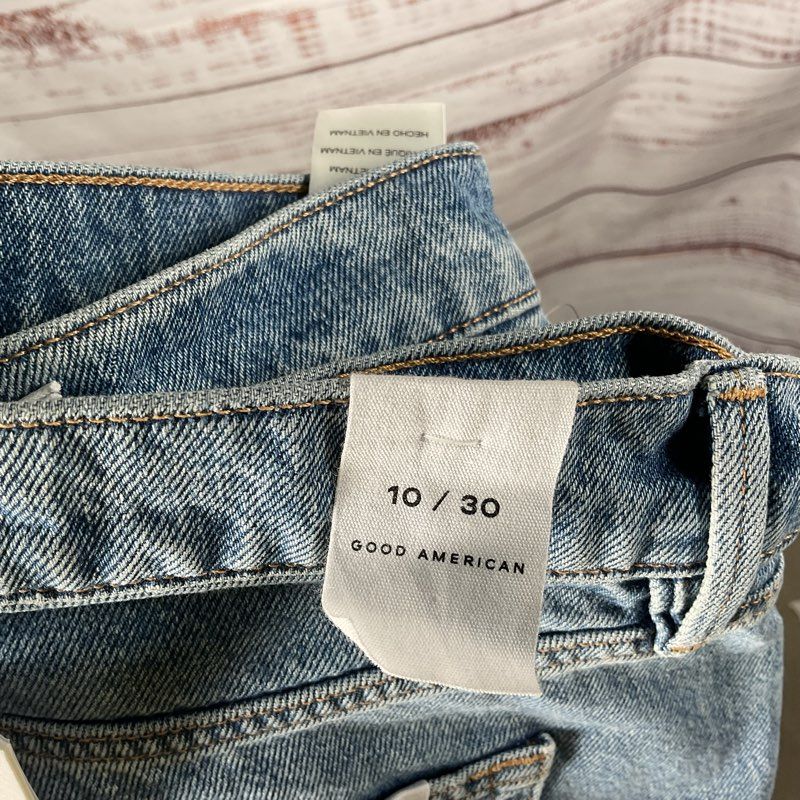 NWT Good American Good Standard Straight Leg Mid Indigo Denim Jeans - Size 8