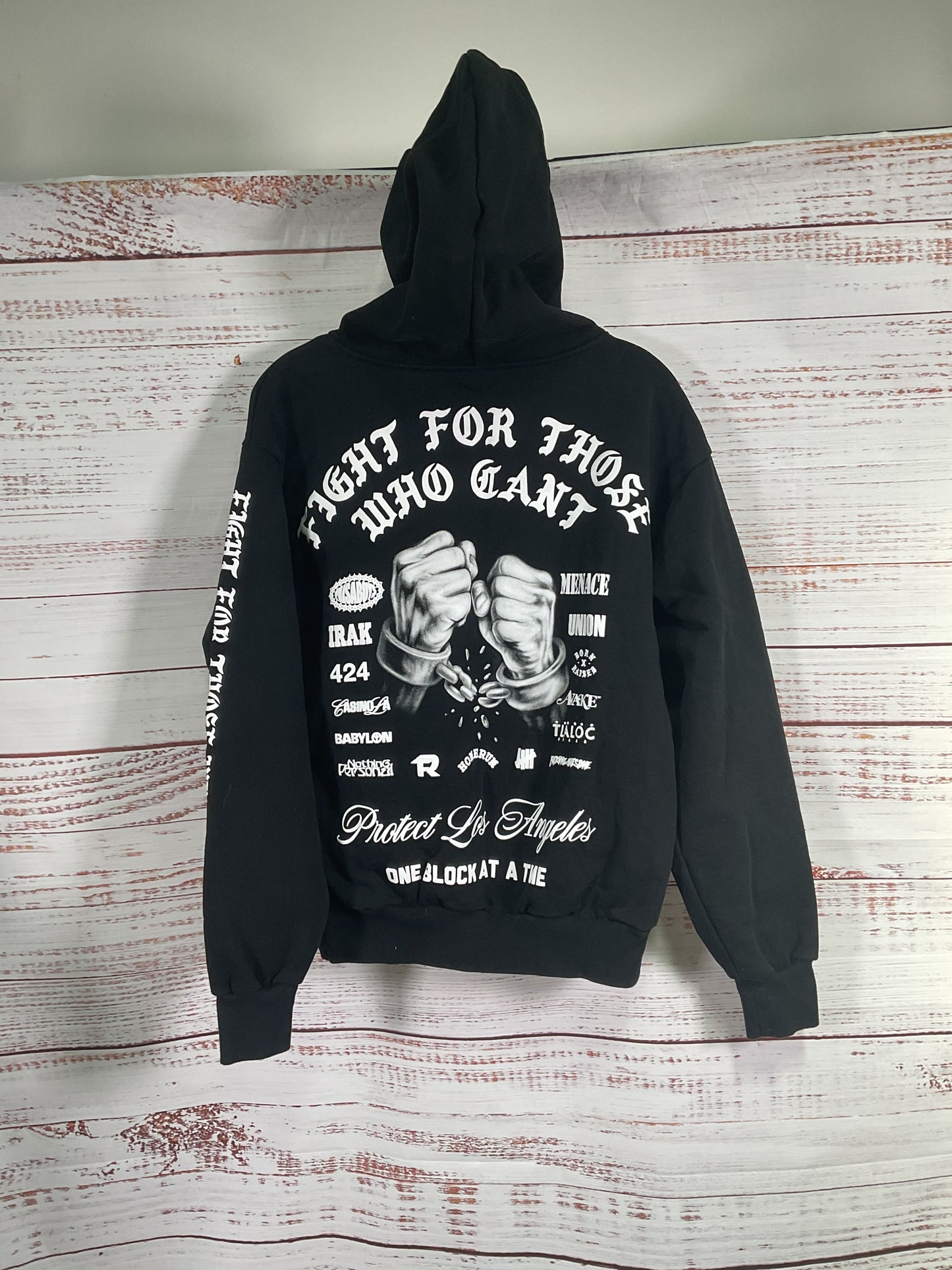 Born x Raised Black Fight For Those Who Can't Hoodie - Size M