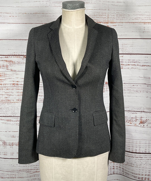 Max Mara Wool Blend Career Blazer Dark Gray 8