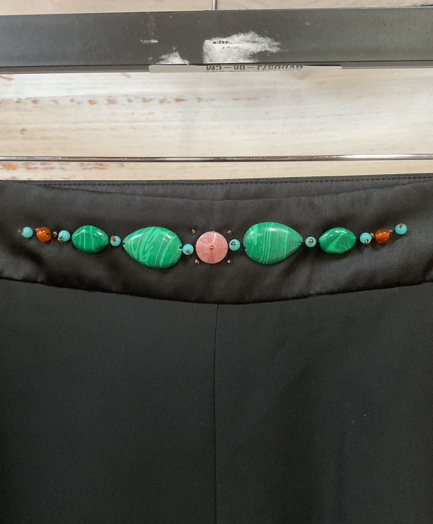 Paul Smith Women's Black Wool Blend Jeweled Cropped Pants Size 42 Made in Italy