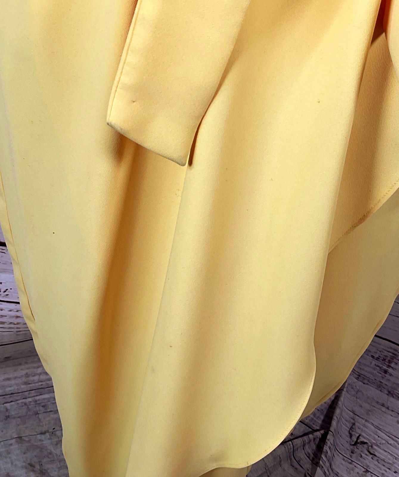 Amansa Uprichard Flutter Sleeve Long Dress Yellow L