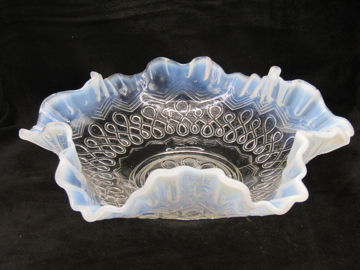 Vintage Jefferson Glass Co. Many Loops Opalescent Glass Bowl