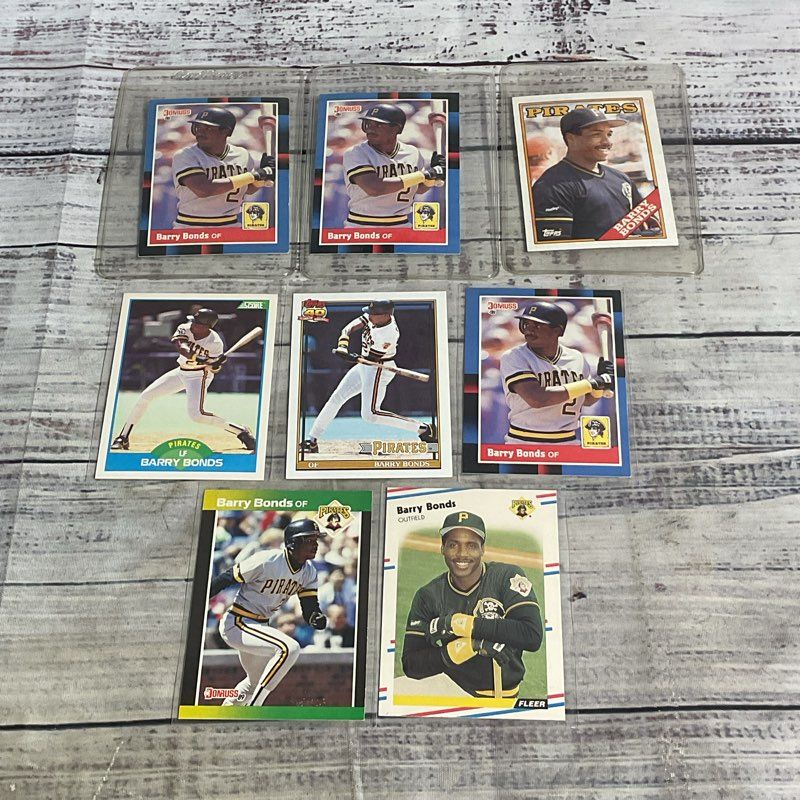 Lot Of 8 VTG Barry Bonds Baseball Cards Donruss Topps Fleer Score Ungraded