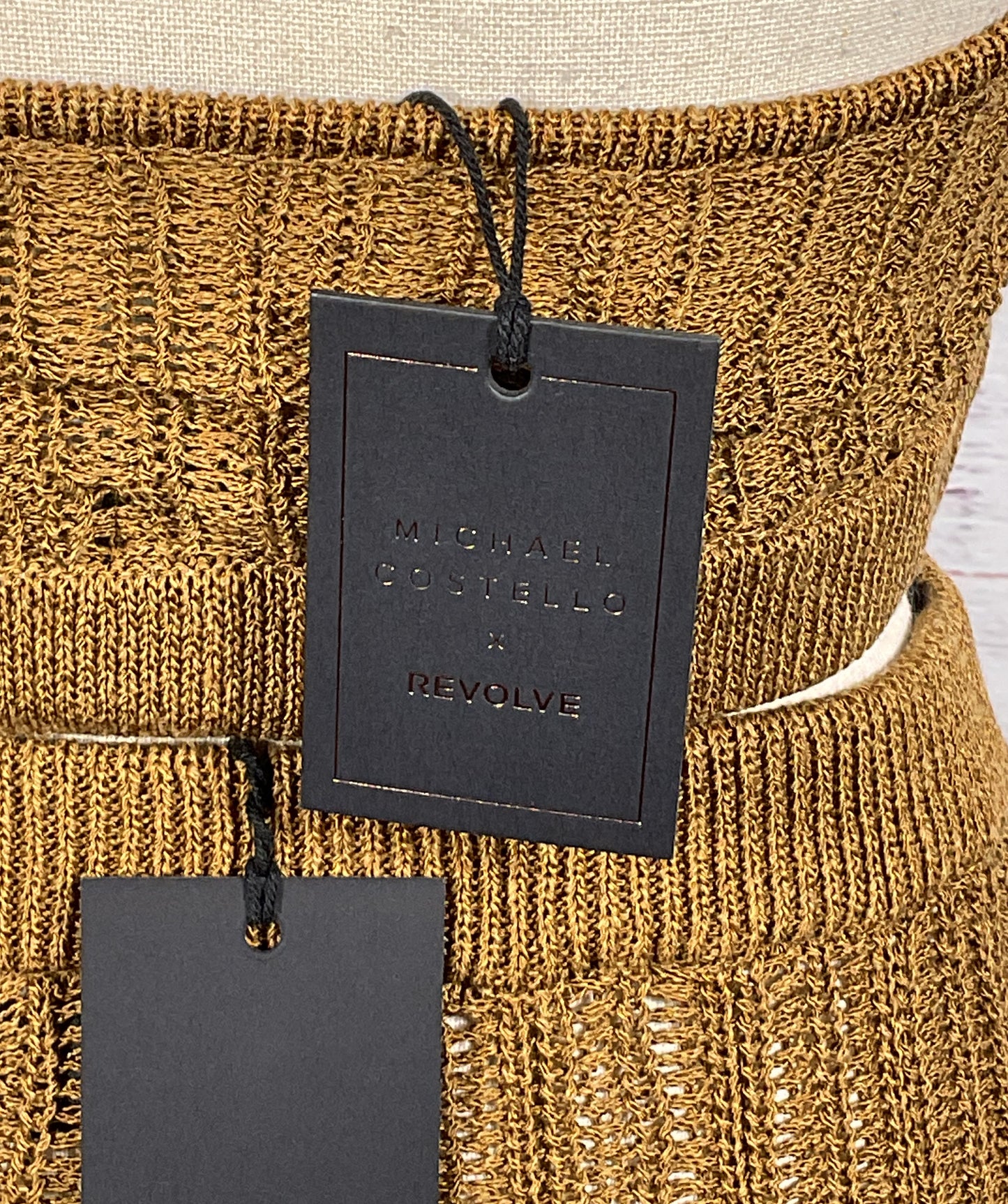 Michael Costello x Revolve Sylvan Knit Top And Skirt Dark Sand S