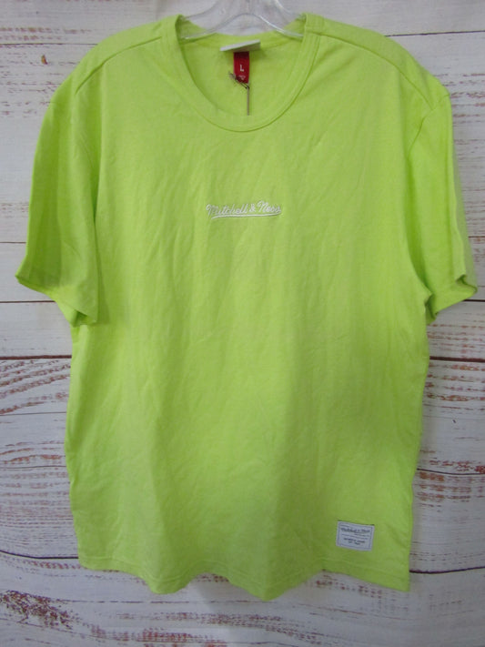 Mitchell & Ness Men's Lime Green Essentials Heavyweight T-Shirt Size L