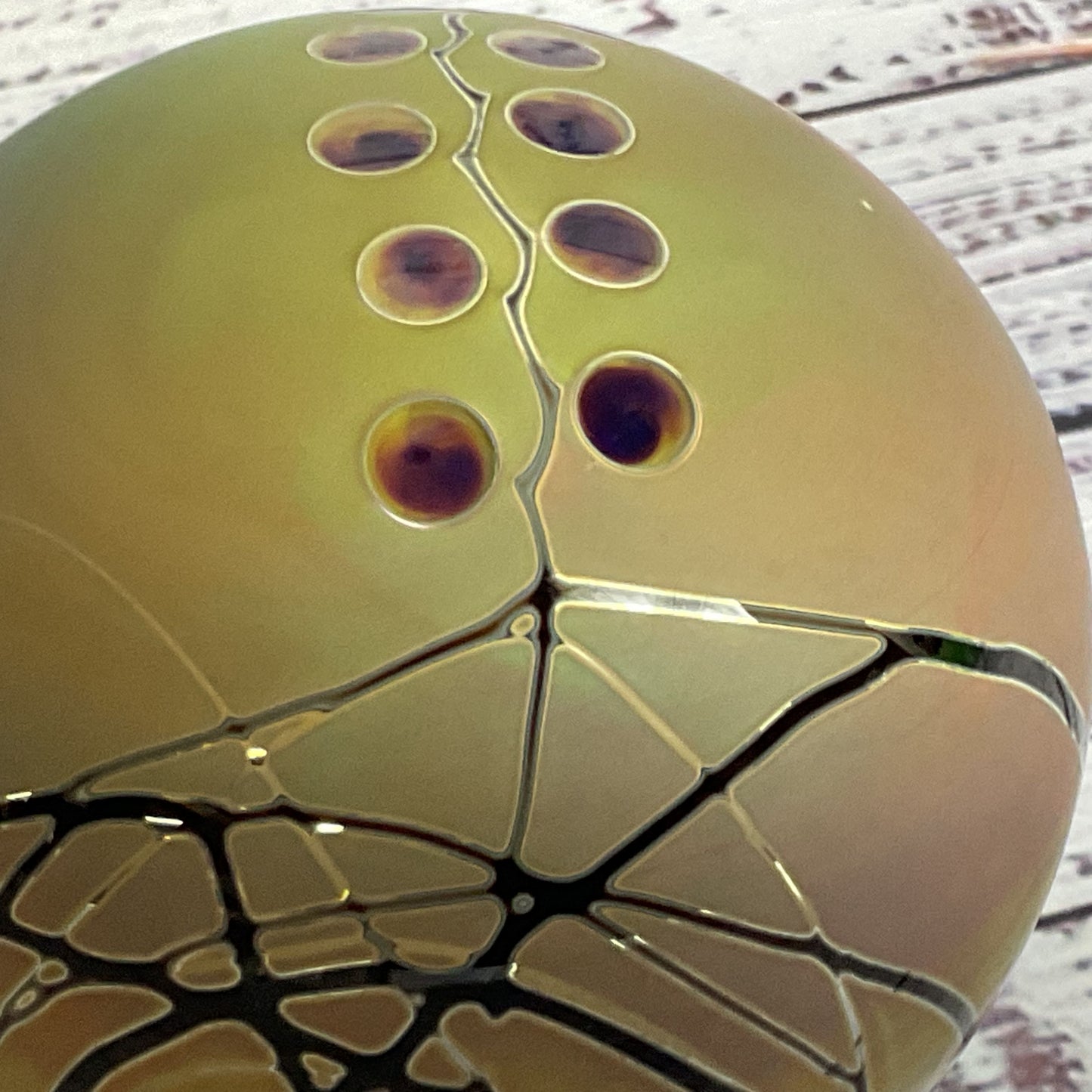 VTG. Signed CRAIG ZWEIFEL Iridescent Paperweight- 3"