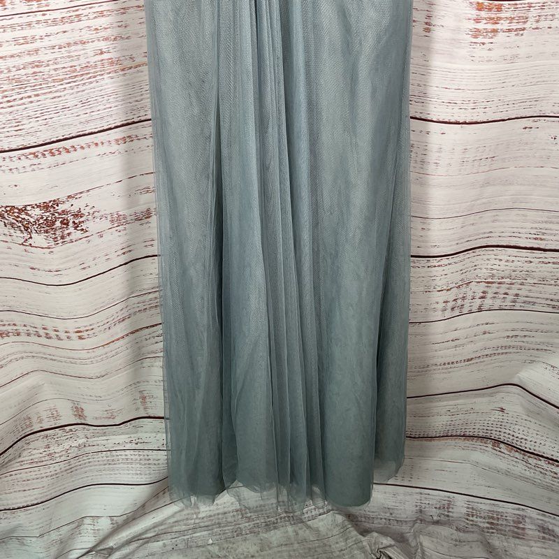 Monique Lhuillier Light Blue Shear Mesh Halter Top Ballgown Dress - Size 2