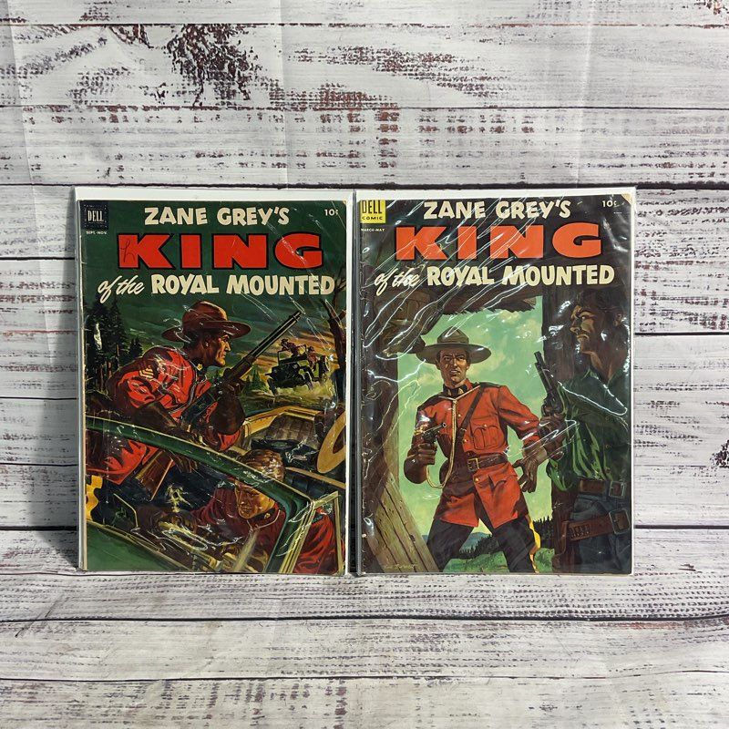Lot Of 2 King Of The Royal Mounted Ungraded Zane Grey Dell Comics #15 #9