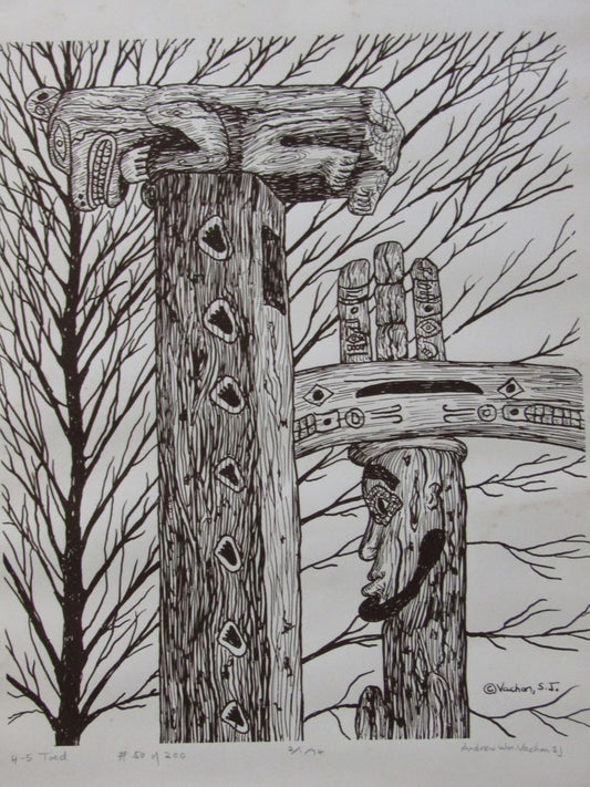 Vintage 1974 Andrew William Vachon 4-5 Toed Pencil Signed Print 50 of 200