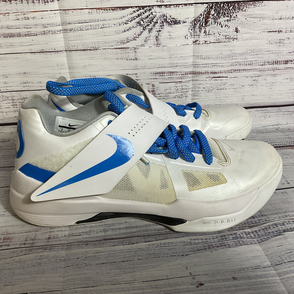 NIKE Zoom KD AQ5103-100 Men's White Blue Wolf Grey Battle Sneaker- SZ 9