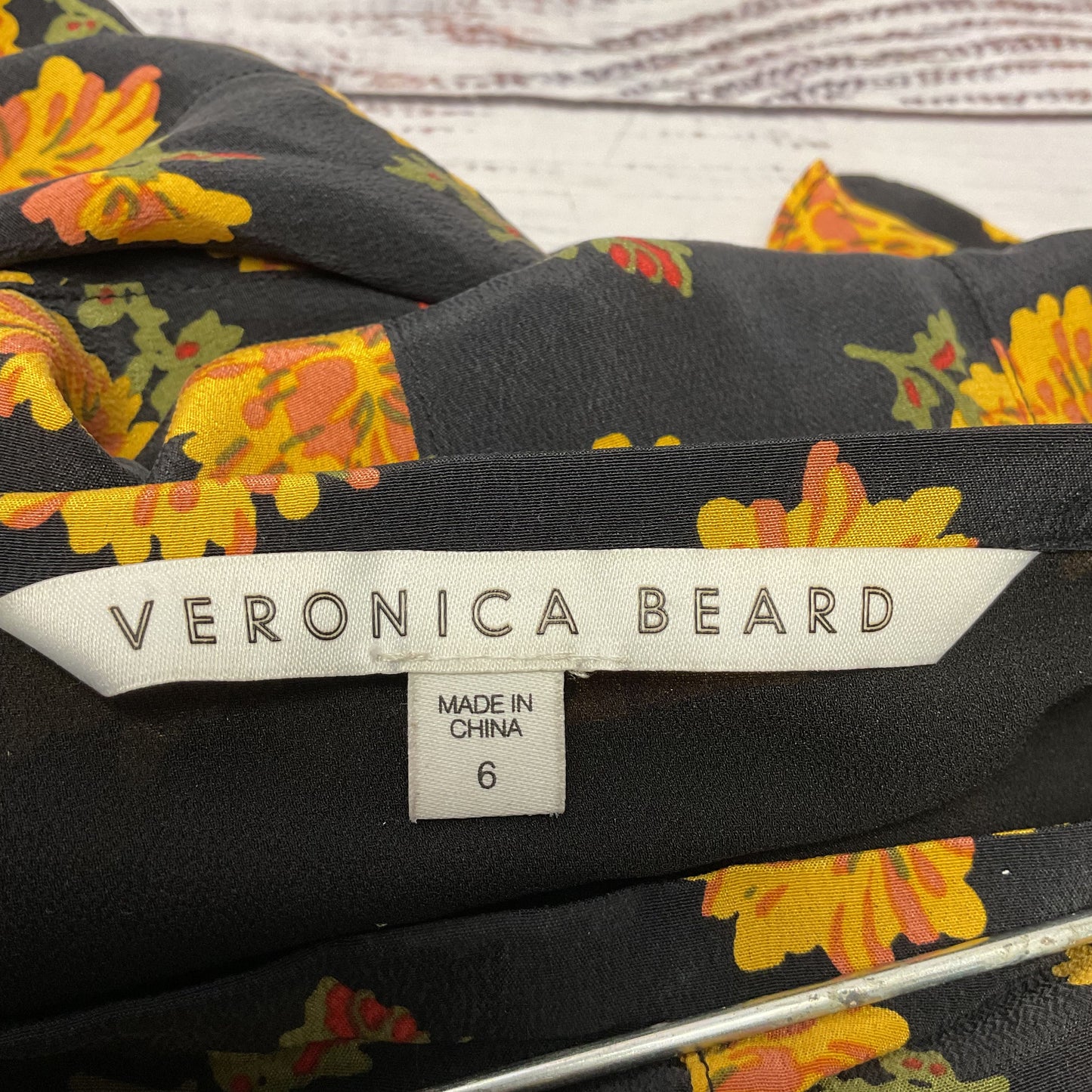 Veronica Beard Weller Black Yellow Floral Print Silk Mini Skirt - Size 6