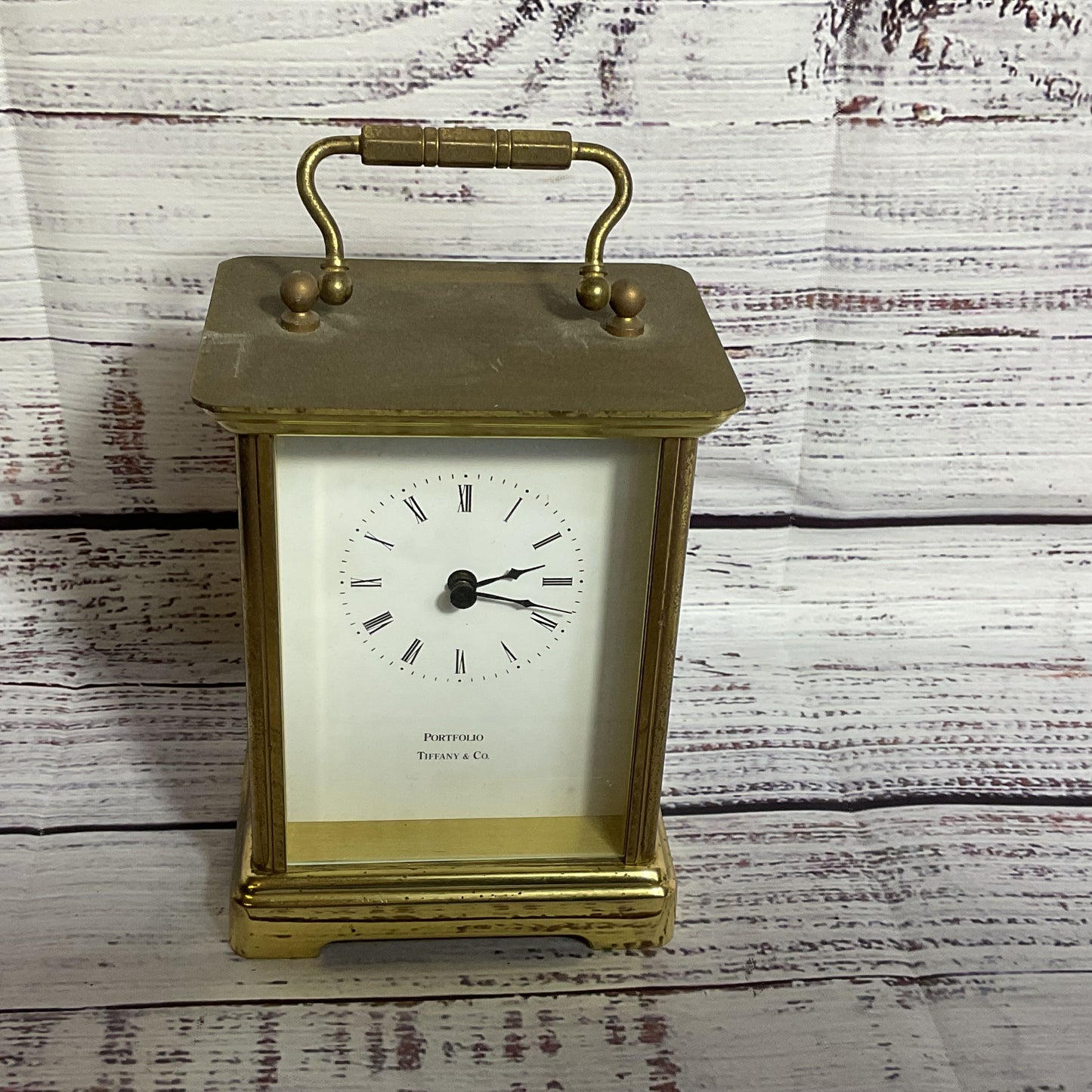 TIFFANY & CO. Portfolio Brass Carriage Mantel Clock (AS-IS / NOT WORKING)