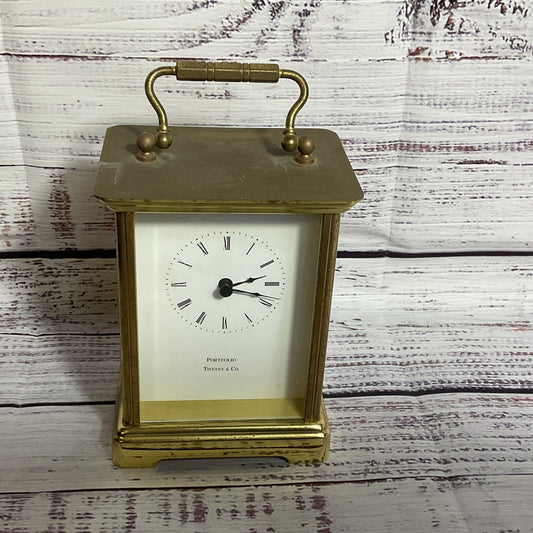 TIFFANY & CO. Portfolio Brass Carriage Mantel Clock (AS-IS / NOT WORKING)