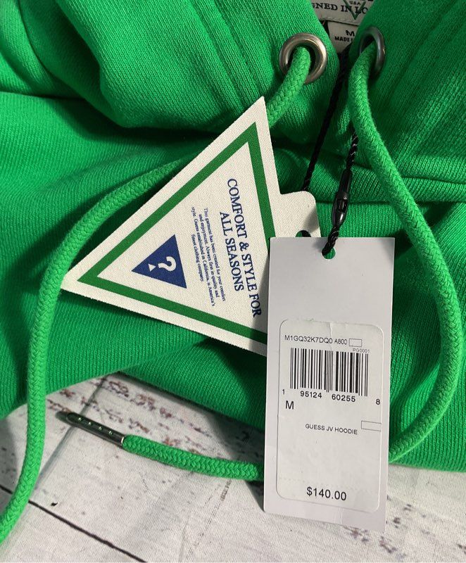 Guess USA x Jon & Vinny's Italian Green Hoodie Sweatshirt Made in USA Size M