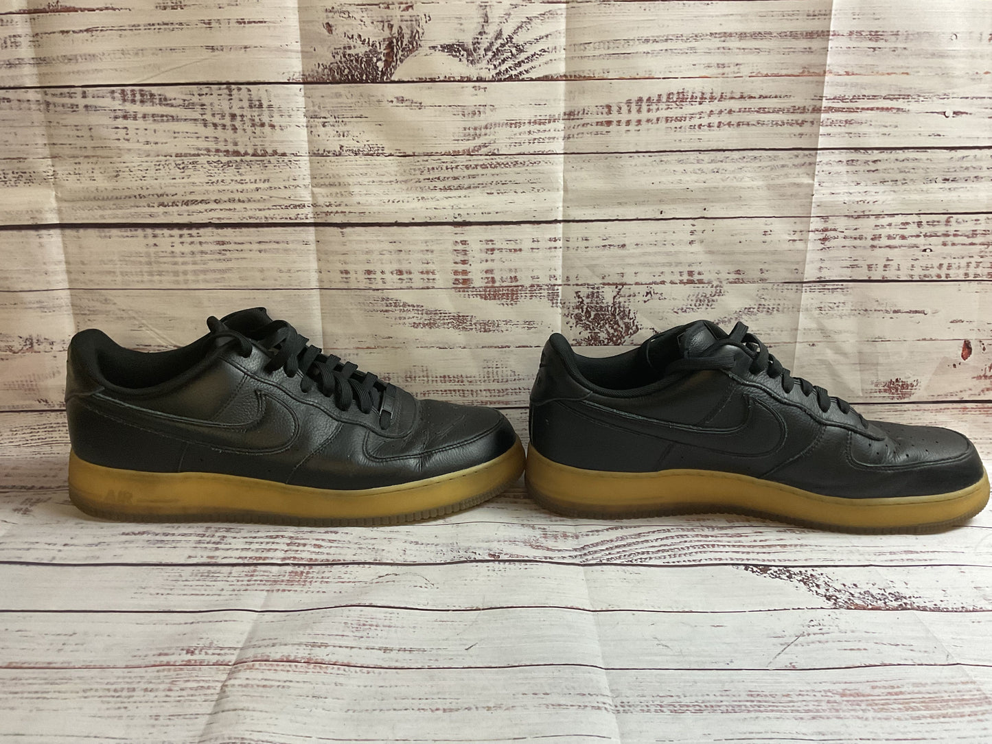 Nike Air Force 1 Black Athletic Shoe Men 15