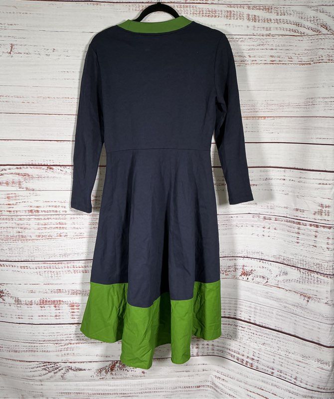 Women's COS Color Block Blue with Green Fit and Flare Dress Size S