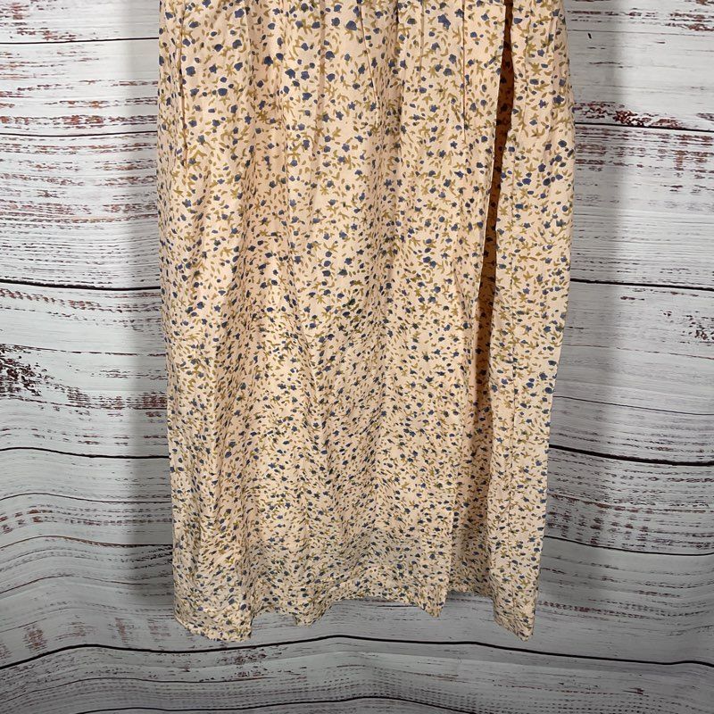 NWT Mirth Krabi Crossover Champagne Floral Print Short Sleeve Dress - Size M