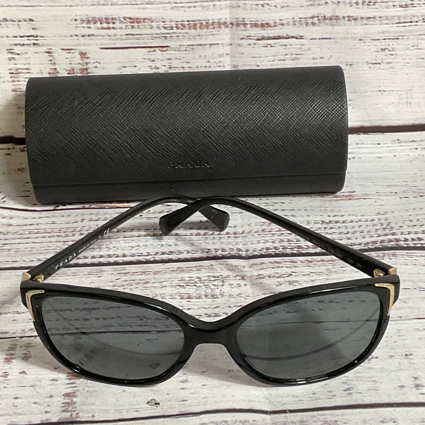 PRADA SPRO10 Women's Black Sunglasses with Case- 55[ ]17 140 (FRAMES ONLY)