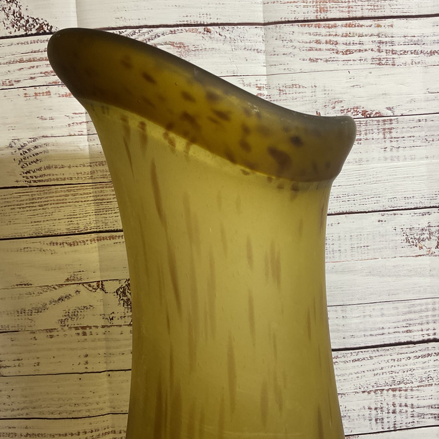 VTG. MCM Murano Brown Handblown Art Glass Vase- 23" (LOCAL PICKUP 90016)