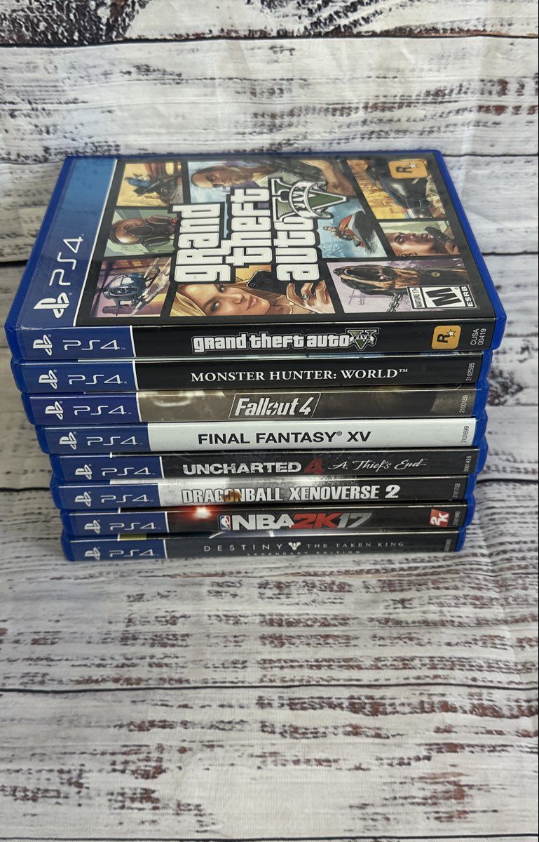 Sony Playstation 4- 8 game lot- Final Fantasy XV, Fallout 4, GTA 5, NBA 2K17