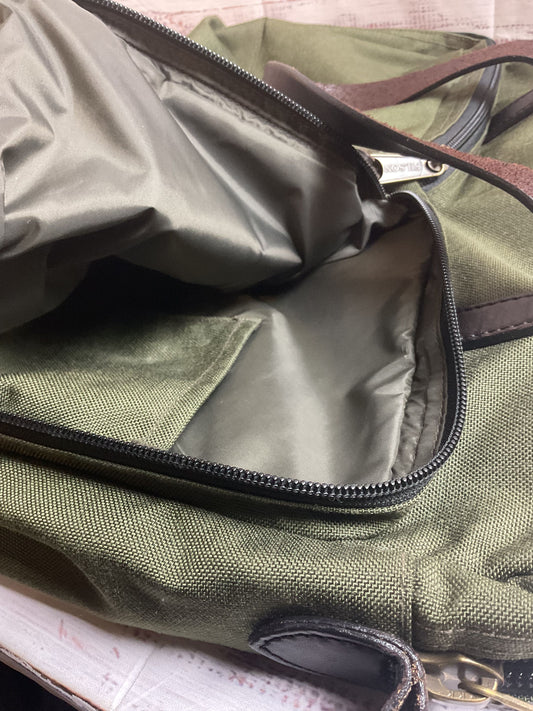 Filson Green Canvas Briefcase with Shoulder Strap