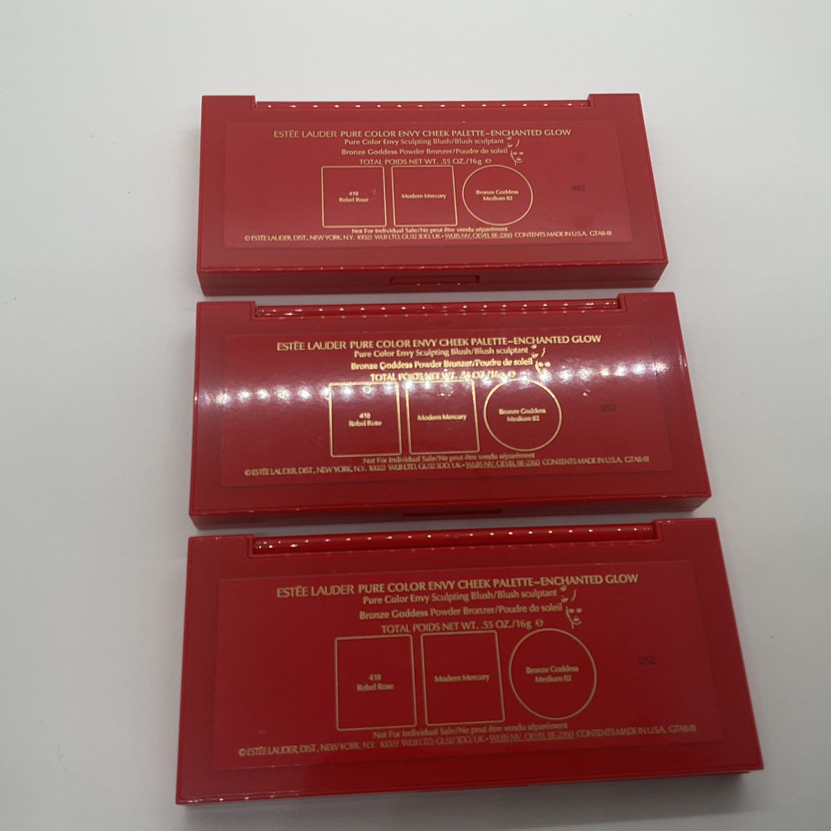 NEW ESTEE LAUDER "Enchanted Glow" Pure Color Envy Cheek Palette- Set of 3