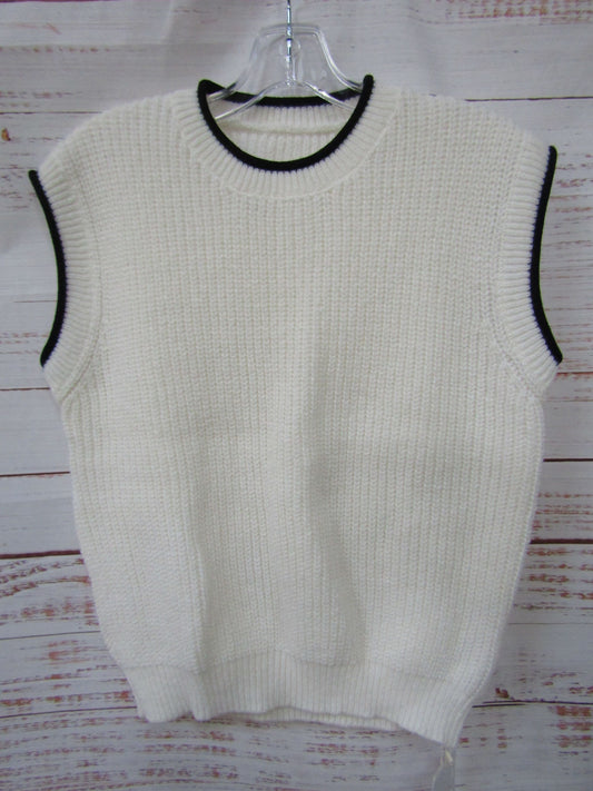 Commense Women's White Knit Sweater Vest Size XS