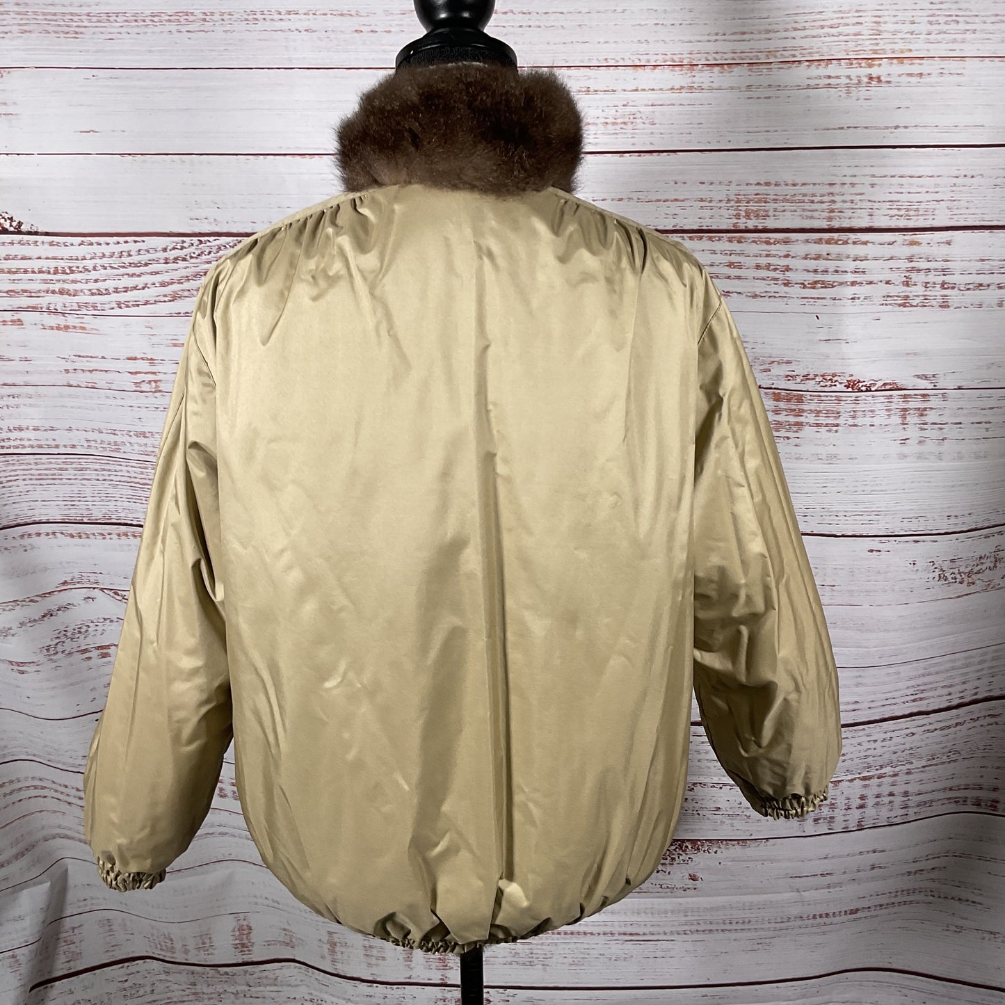 VTG. Reversible Women's Brown Tan Fur Coat- SZ M