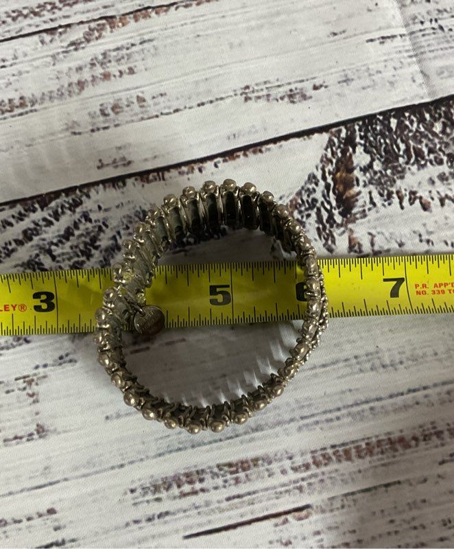 PHILIPPE AUDIBERT Silver Tone Vintage Stretchy Bracelet