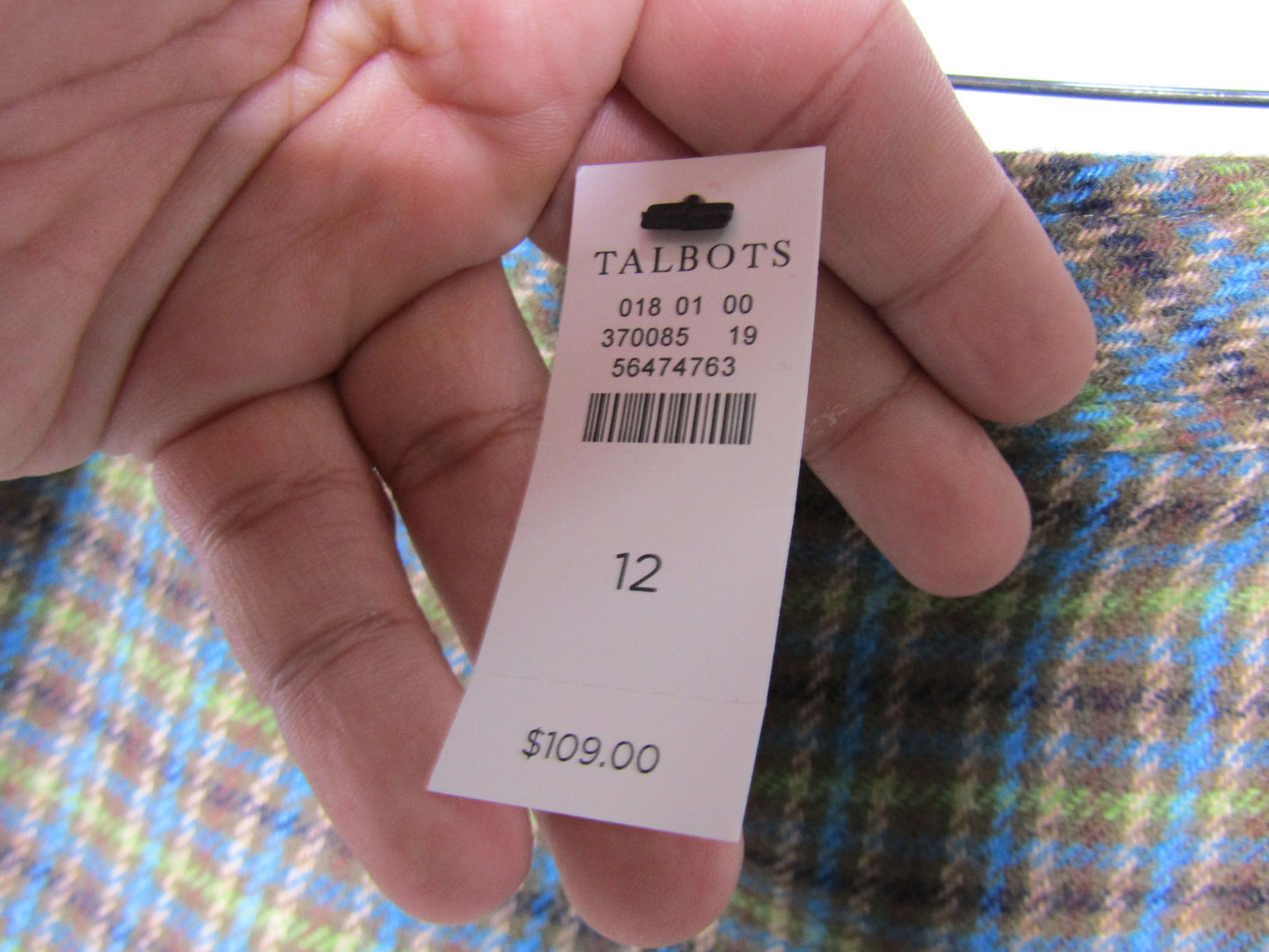 Talbots Women's Multi-Color Plaid Wool Blend Skirt Size 12