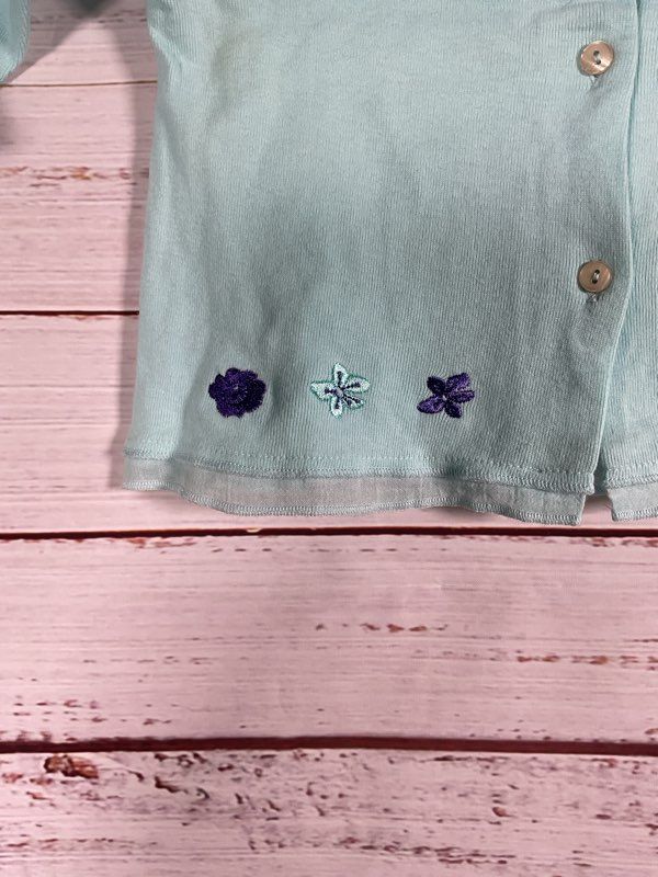 Kenzo Jungle Kid's Button Cotton Blue Floral Embroidered Sweater Size 12M