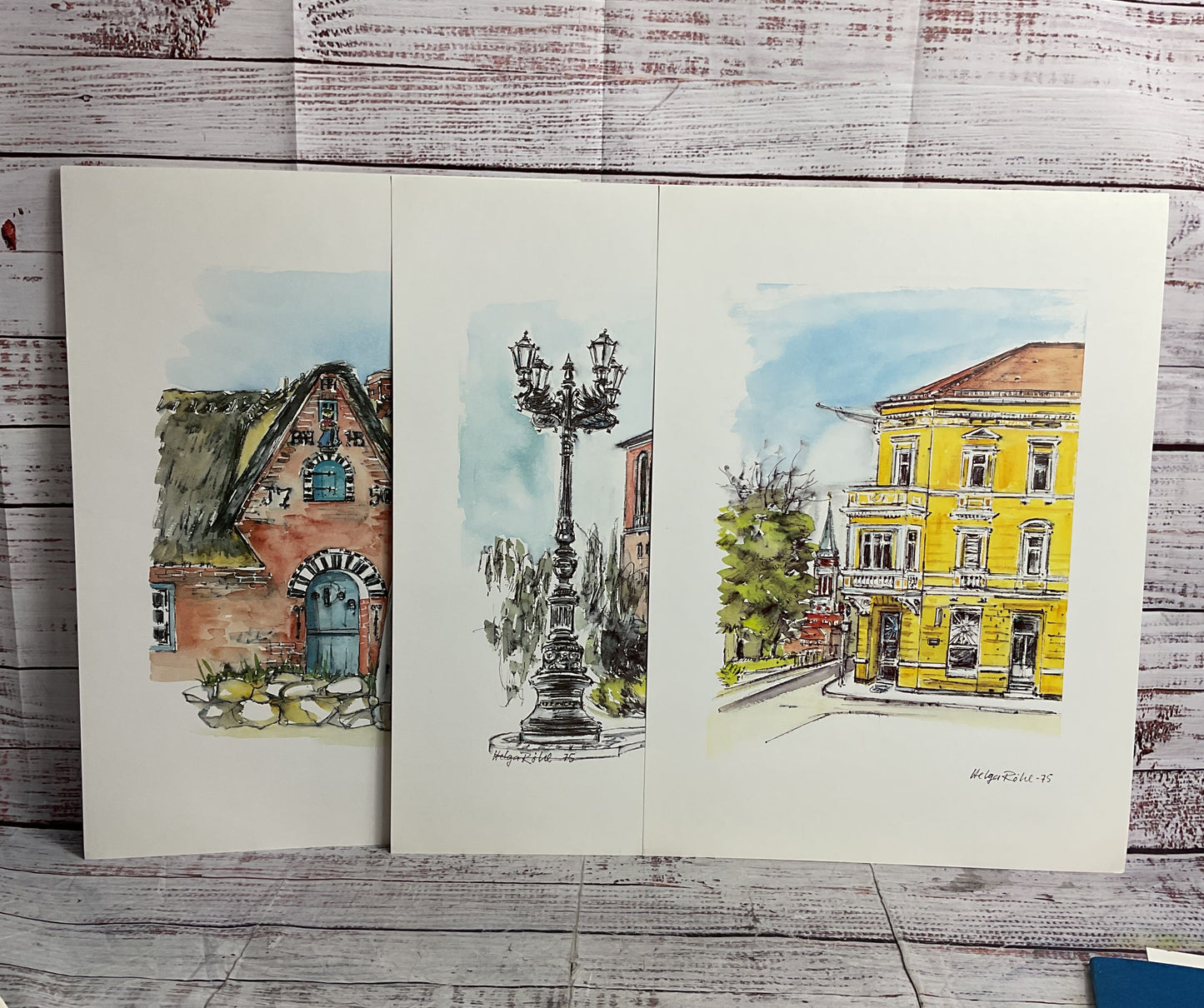 Kieler Bilderbogen Watercolor Art Prints Portfolio by Helga Röhl Signed