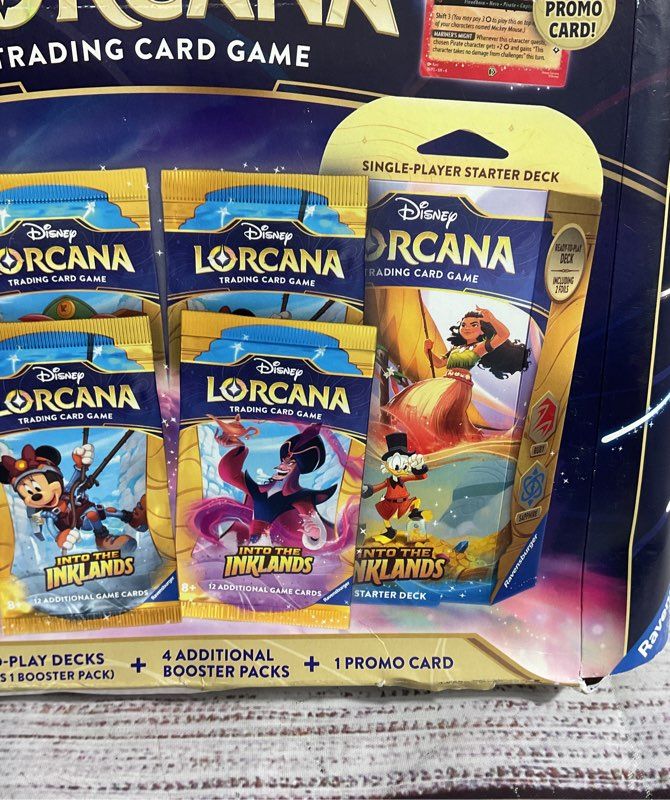 Disney Lorcana Trading Card Game 2 Decks 4 Booster Packs 1 Promo Card Sealed