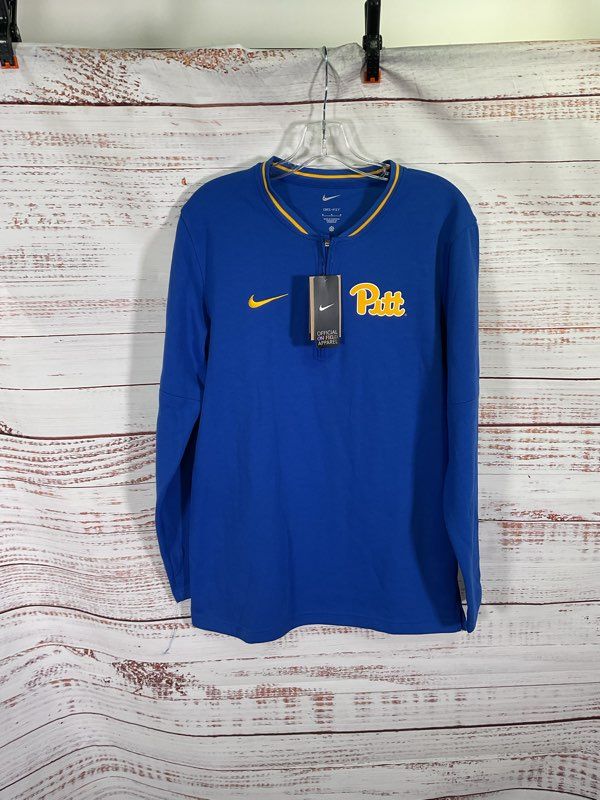 NWT Men's Nike Royal Pitt Panthers Coaches Quarter Zip Jacket Dri-Fit Size M